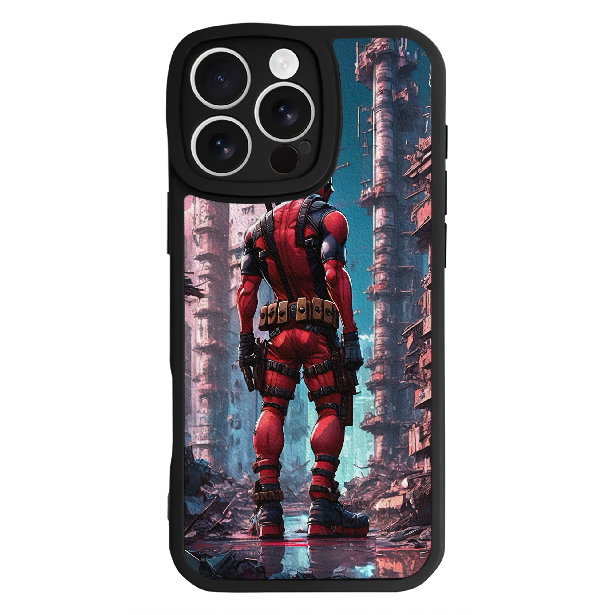 （画像用） Deadpool デッドプール 【iPhone 16シリーズ対応】シリコンスマホケース（レザー調） 材質：シリコン